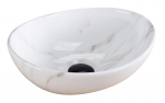 Vonios praustuvas Rea Sofia Mini, keramika, 35.5 cm x 27 cm x 12.5 cm, balta sp./pilka sp. (pažeista pakuotė)