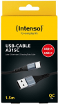 Laidas Intenso 7901100, USB Type C/USB Type A, juoda sp.