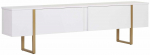 Televizoriaus spintelė Nordure Onera, aukso sp./balta sp., 29.5 cm x 180 cm x 50.5 cm