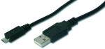 Laidas Assmann USB / USB-micro AK-300127-010-S USB 2.0 A male, Micro USB 2.0 B male, 1 m, juoda sp.