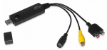 Adapteris Media-Tech MT4169 RCA male x 3, S-VHS female / USB 2.0, juoda sp.