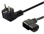 Laidas Savio Schuko (M) angled IEC C13, Schuko, 1.2 m, juoda sp.
