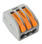 Laidų jungė Okko CMK-413, 3 x 0,08-4 mm&sup2;, 32 A, oranžinė sp./pilka sp., 5 vnt.