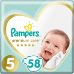 Sauskelnės Pampers Premium Care, 5 dydis, 11 - 16 kg, 58 vnt.