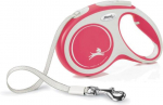 Automatinis pavadėlis Flexi New Comfort Tape, balta sp./raudona sp., L 8m