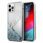 Telefono dėklas Guess Glitter Vintage Script for iPhone 12 Pro Max, Apple iPhone 12 Pro Max, žydra sp.