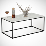 Kavos staliukas Kalune Design Cosco, balta sp./juoda sp., 95 cm x 55 cm x 43 cm