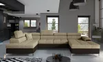 Kampinė sofa Eduardo Berlin 03, Soft 66, &scaron;viesiai ruda sp./tamsiai ruda sp., kairinė, 202 x 345 cm x 90 cm