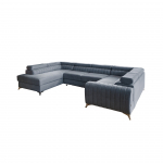 Kampinė sofa Louis Gojo 40, mėlyna sp., kairinė, 202 x 347 cm x 92 cm