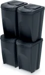 Atliekų rū&scaron;iavimo sistema Prosperplast IKWB35S4-S411, 4 x 35L l, juoda sp.