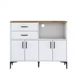 Komoda Kalune Design JE166, balta sp./rie&scaron;uto sp., 98.6 cm x 40 cm x 120 cm