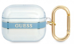 Ausinių dėklas Guess GUA3HHTSB Apple AirPods 3, skaidri sp./mėlyna sp.