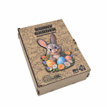 Medinė dėlionė PuzzleOK Rabbit With eggs, 19 cm x 14 cm, 53 vnt., įvairių spalvų