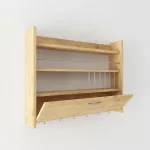 Pakabinama virtuvės lentyna Kalune Design Knott 935CMN1305, ruda sp., 15 cm x 85 cm x 65 cm