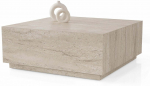 Kavos staliukas Kalune Design Lizbon, travertine sp., 90 cm x 90 cm x 35.5 cm