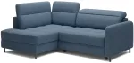 Kampinė sofa - lova Barea, &scaron;viesiai mėlyna sp., kairinė, 208 x 160 cm x 100 cm