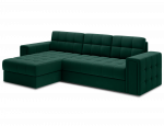 Kampinė sofa - lova Blenvi Lukso 35, tamsiai žalia sp., kairinė, 150 x 260 cm x 82 cm