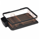 Indų džiovykla Kuchinox, 43.3 cm x 32 cm x 10.5 cm, plienas/polipropilenas (pp), juoda sp./vario sp.