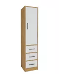 Spinta Kalune Design Modera, balta sp./safyro ąžuolas sp., 40 cm x 40 cm x 181.8 cm