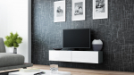 TV staliukas Cama Meble Vigo 140, balta sp./pilka sp./tamsiai pilka sp., 140 cm x 30 cm x 40 cm