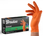 Pir&scaron;tinės guminės Bradas Diamond, oranžinė, L, 50 vnt.