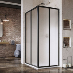 Du&scaron;o durys Ravak SuperNOVA SRV2-100 195 S 14VA03O2ZG, 100 cm x 195 cm, juoda sp./grūdintas