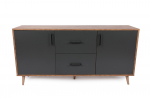 Komoda Kalune Design Cordoba 854KLN3907, ruda sp./juoda sp., 77 cm x 160 cm x 40 cm