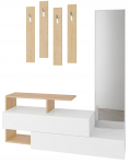 Prie&scaron;kambario baldų komplektas Kalune Design Ramda, vidaus, ąžuolo sp./balta sp.
