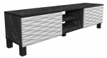TV staliukas Kalune Design Linda, balta sp./juoda sp., 150 cm x 35 cm x 40.3 cm