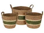 Krep&scaron;elis, daiktų saugojimo THK-079683, ruda sp./žalia sp., 33 x 33 x 26 cm