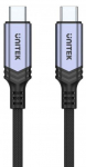 Kabelis Unitek C14110GY-2M USB Type-C, USB Type C, 2 m, sidabro sp./juoda sp.