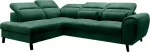 Kampinė sofa Noble Nube 35, tamsiai žalia sp., kairinė, 201 x 255 cm x 100 cm