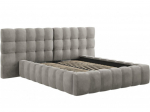 Lova dvigulė Micadoni Home Mamaia Velvet Double Headboard, 140 x 200 cm, &scaron;viesiai pilka sp., be čiužinio, su grotelėmis