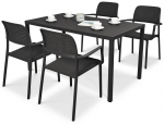 Lauko baldų komplektas Nardi Bora/Cube, antracito sp., 4 vietų
