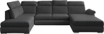 Kampinė sofa Evanell Inari 96, Soft 29, pilka sp./tamsiai pilka sp., de&scaron;ininė, 216 x 330 cm x 102 cm