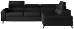 Kampinė sofa Kairos Soft 11, juoda sp., de&scaron;ininė, 197 x 265 cm x 95 cm