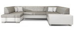 Kampinė sofa Havana Berlin 01, Soft 17, balta sp./pilka sp., kairinė, 320 x 207 cm x 73 cm