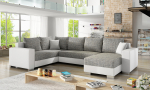 Kampinė sofa Marco Berlin 01, Soft 17, pilka sp., de&scaron;ininė, 210 x 312 cm x 92 cm