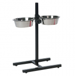 Stovas su dubenėliais &scaron;uniui Karlie Dinner Set, 5 l, 25 cm x 25 cm, sidabro sp./juoda sp.