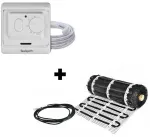 &Scaron;ildymo kilimėlis Warmset Black + Non-Programmable Thermostat WTH71.36 08-00502, 0.5 m x 3 m, 1.5 m&sup2;, 225 W
