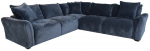 Kampinė sofa, su pufu Home4you Divi, tamsiai mėlyna sp., 276 x 276 cm x 84 cm