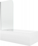 Vonia su sienele, laisvai pastatoma Mexen Cubik, 70 cm x 150 cm x 38 cm, stačiakampis, balta