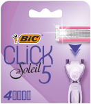 Keičiamos skustuvo galvutės Bic System Click Soleil 5, 4 vnt