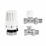 Tiesus termostatinis rinkinys su i&scaron;ankstiniu nustatymu Invena CD-74-P15-X, prisukamas, balta, 6 - 28 &deg;C