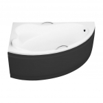 Vonia, kampinė Besco Ada, 90 cm x 140 cm x 57.5 cm, kairinė, balta sp./juoda sp.