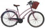 Dviratis miesto Bisan Serenity, 28 ", 19" rėmas, sidabro sp./rožinė sp., su krep&scaron;eliu