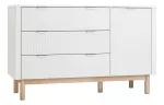 Komoda Pinio Miloo, balta sp., 90.4 cm x 52.4 cm x 144.5 cm