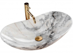 Vonios praustuvas Rea, keramika, 60.5 cm x 36 cm x 10 cm, akmens pilka