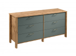 Komoda Gala Meble Indygo K6S, ąžuolo sp./žalia sp., 81 cm x 46.5 cm x 170.5 cm