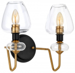 &Scaron;viestuvas sieninis Elstead Lighting Armand DL-ARMAND2-AB, E14, 2 x 40 W, skaidri sp.